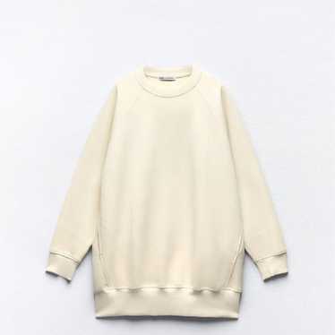 ZARA Plush Jersey Sweatshirt Dress - image 1