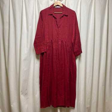 ZARA Red Shirt Dress Size M - image 1