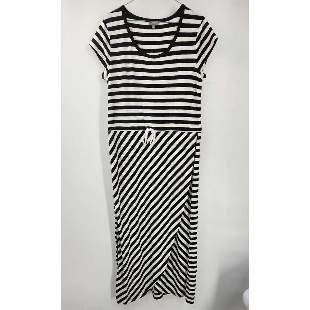 TALBOTS Short Sleeve Striped Maxi Dress Womens Si… - image 1