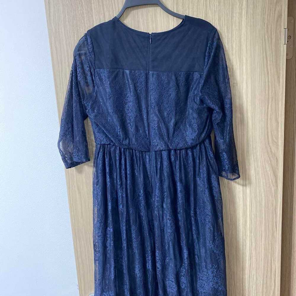 Navy Lace Dress Long Dress Party Dress XL With In… - image 7