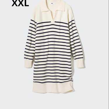 UNIQLO Smooth Cotton Striped Knit Dress XXL - image 1