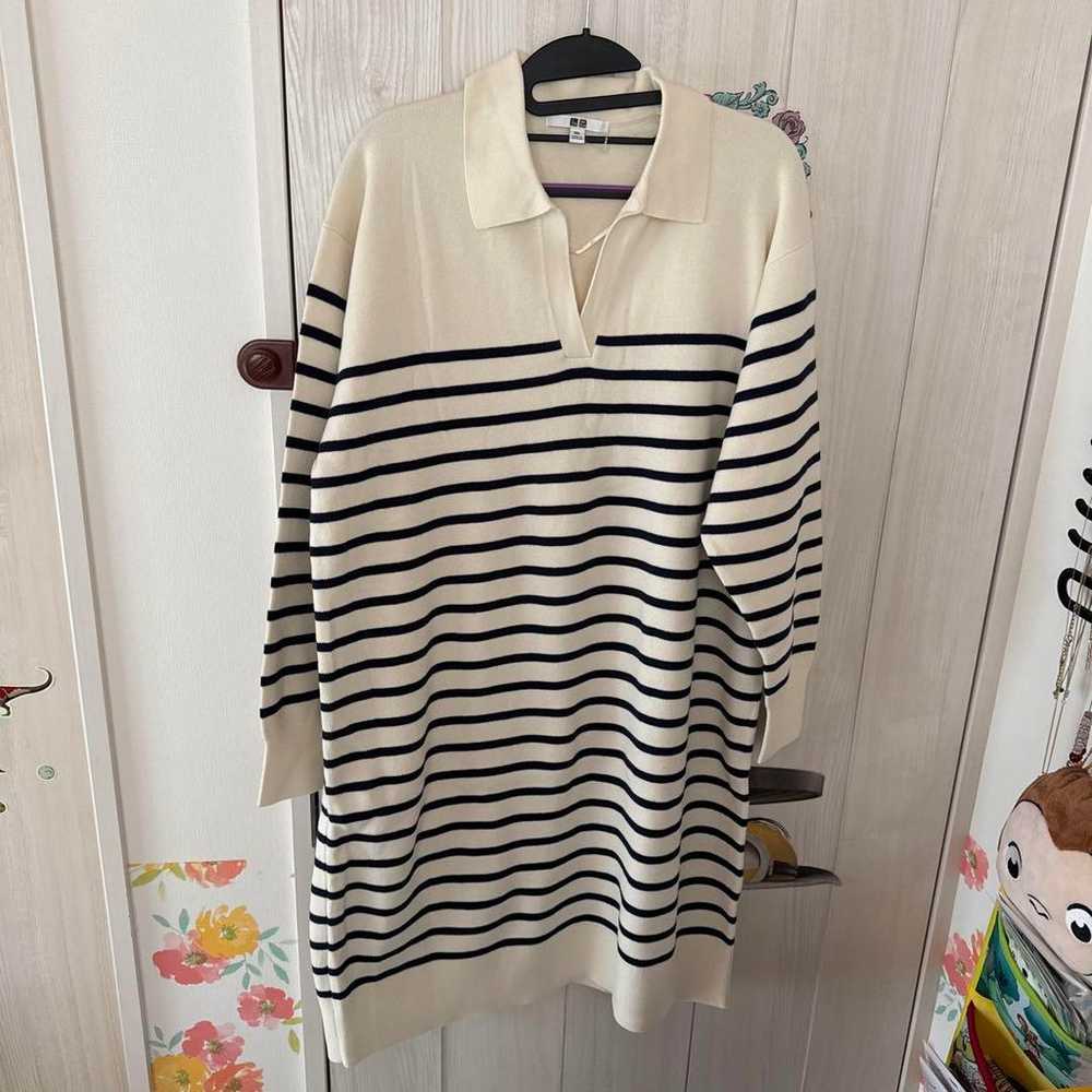 UNIQLO Smooth Cotton Striped Knit Dress XXL - image 7