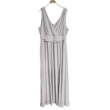 New Lulus Thoughts Of Hue Light Grey Surplice Maxi