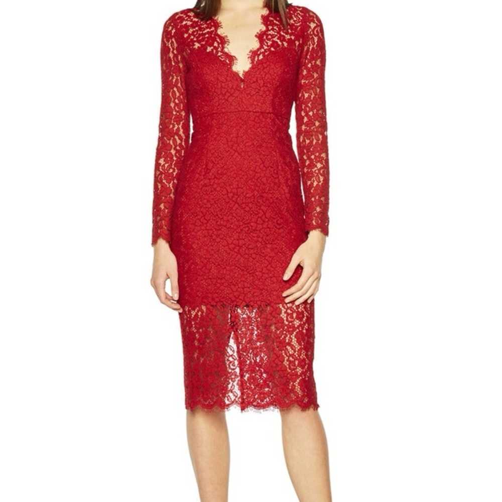 Bardot Midnight Lace Dress in Famous Red Sz Small - image 1