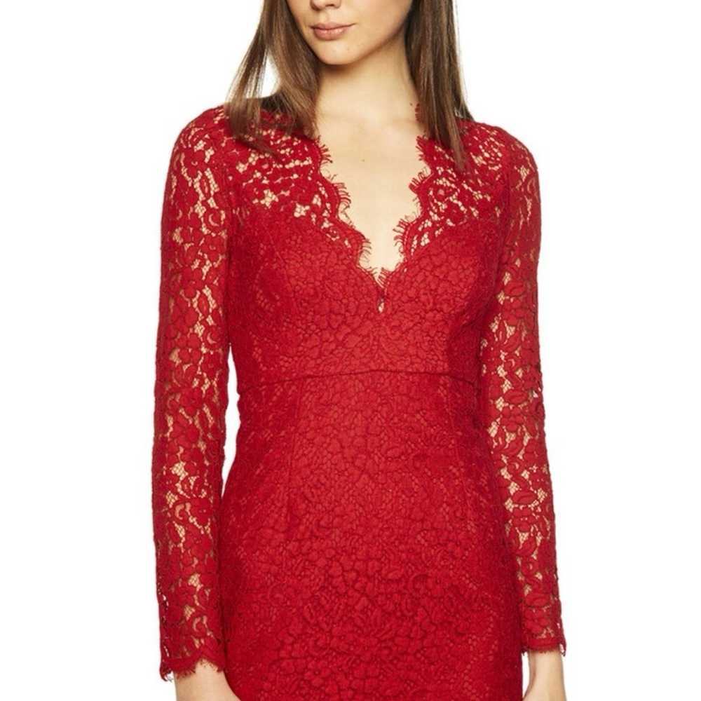 Bardot Midnight Lace Dress in Famous Red Sz Small - image 4