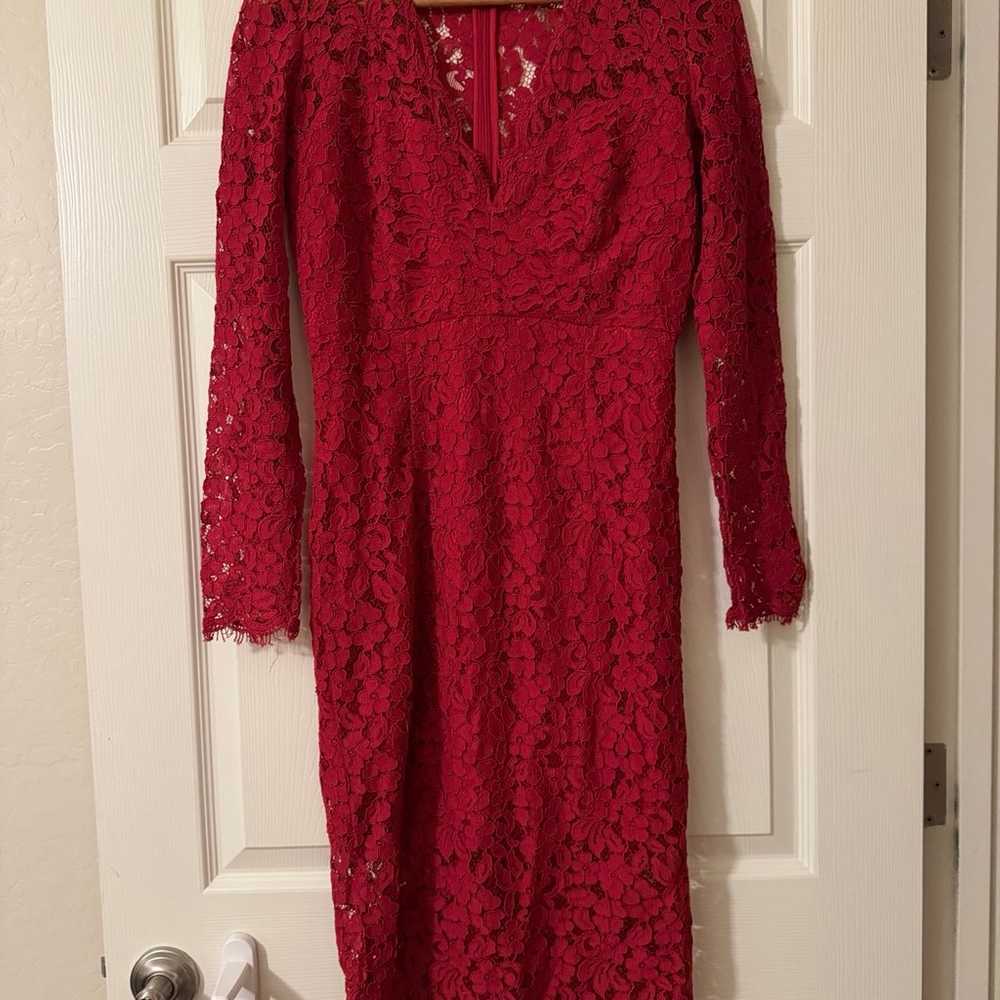 Bardot Midnight Lace Dress in Famous Red Sz Small - image 6