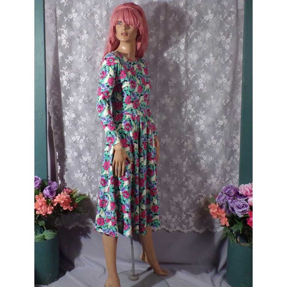 90s Floral Dress Vintage 1990s Spring Retro Multi… - image 2