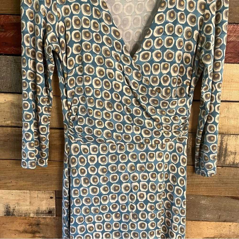 Boden Blue Wrap Style Dress Size 12R - image 3