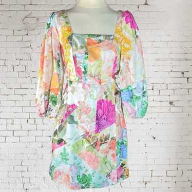 Vince Camuto Floral Dress Linen Cotton