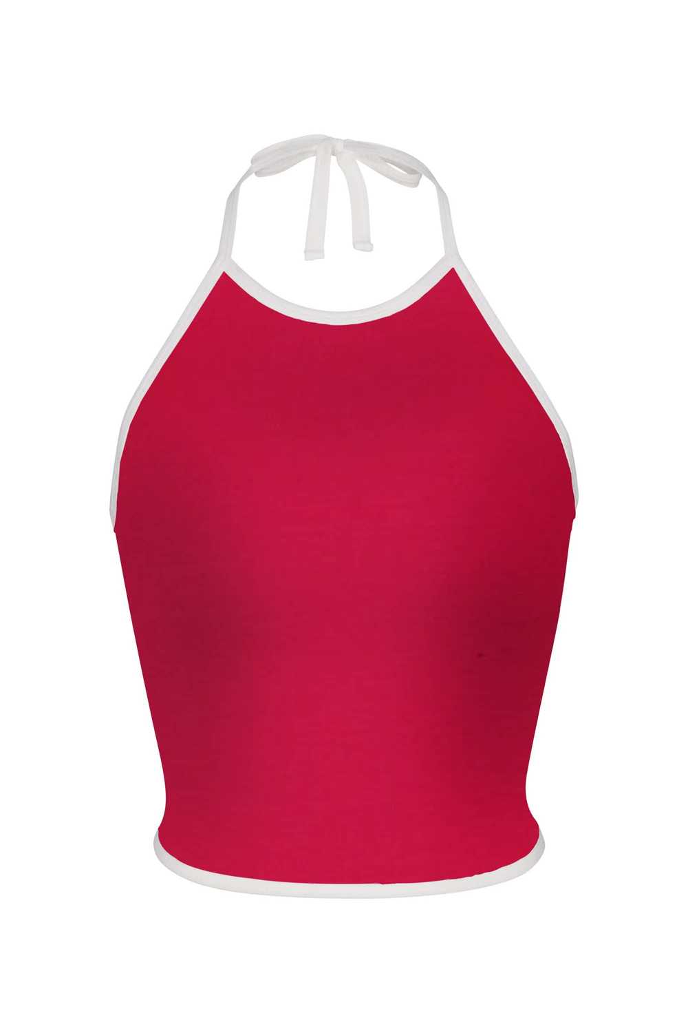 Rat Boi LINED CONTRAST HALTER TOP IN CHERRY - image 1