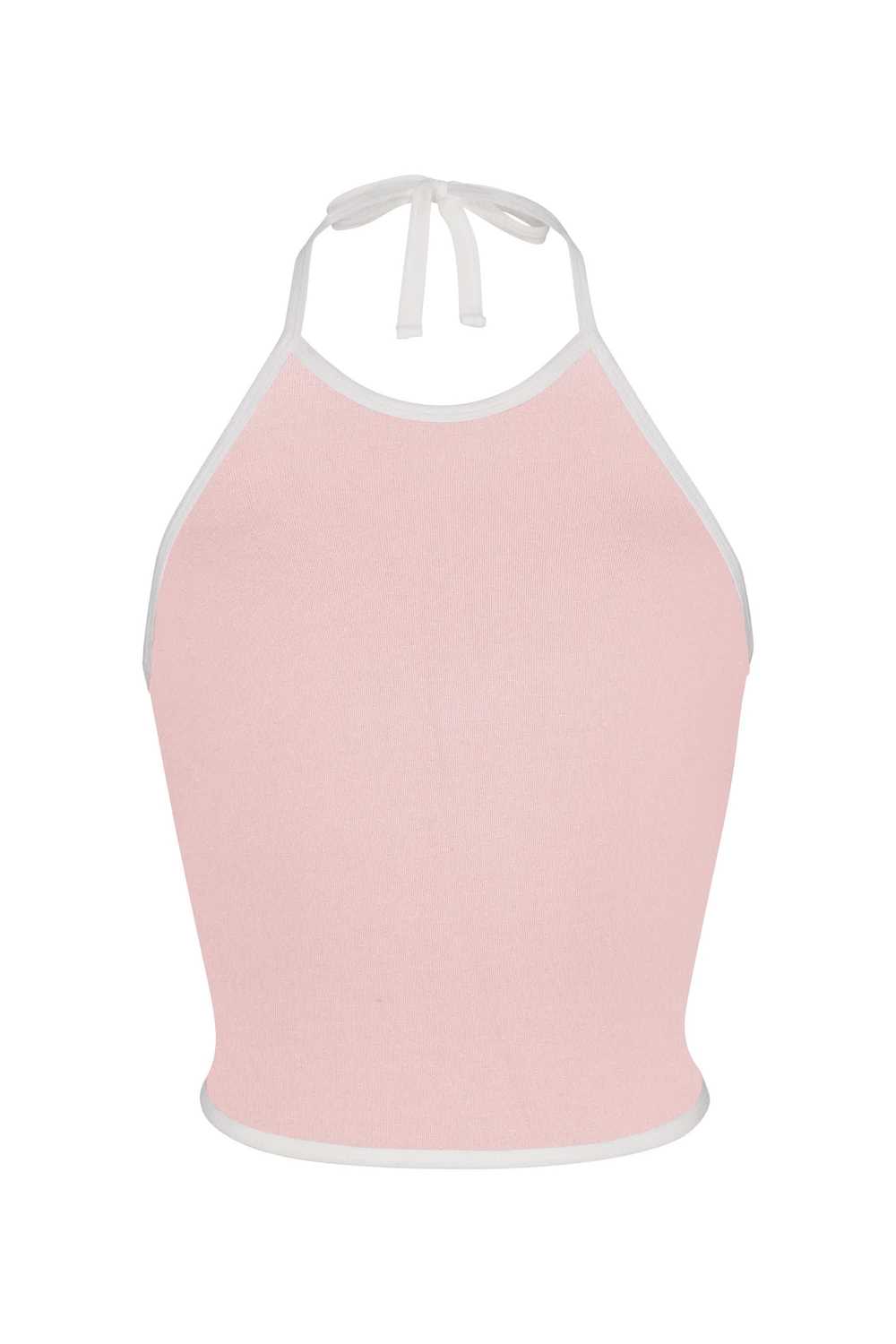 Rat Boi LINED CONTRAST HALTER TOP IN BABY PINK - image 1