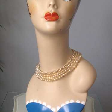 Vintage 1940s-50s Glentex Faux selling Pearl Collar Necklace