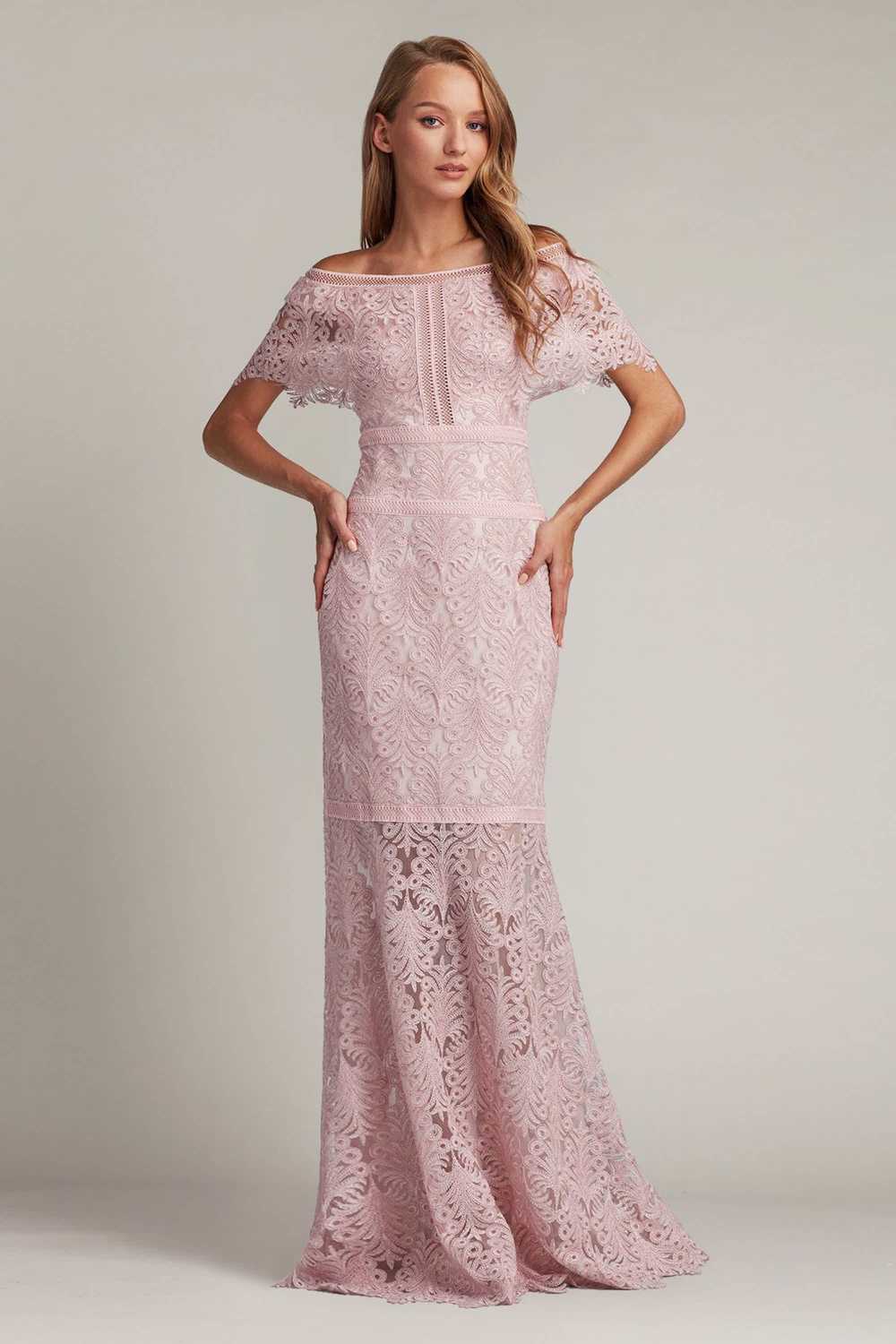 Tadashi Shoji Peni Banded Embroidered Tulle Gown - image 3