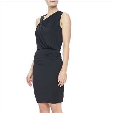 Halston Heritage Draped sheath cocktail dress Blac