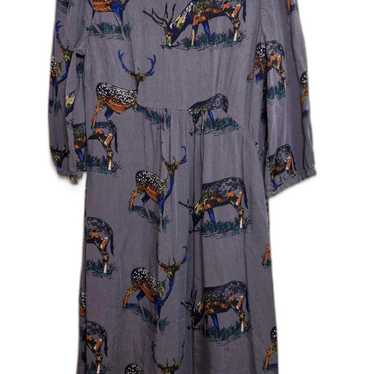 Boden Womens Gray Deer Buck Print Mini Dress Size… - image 1