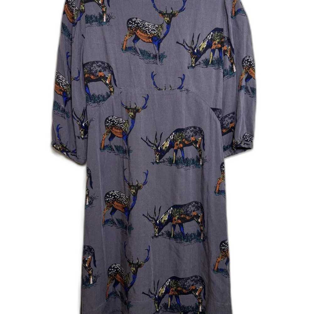 Boden Womens Gray Deer Buck Print Mini Dress Size… - image 2