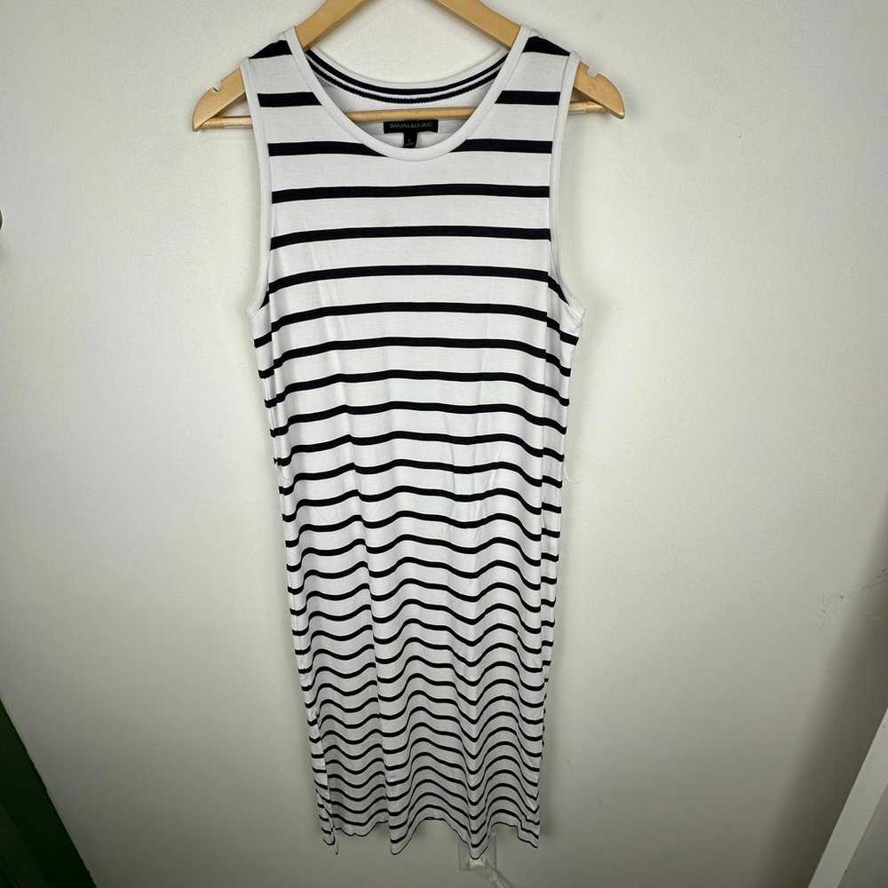 Banana Republic White Navy Striped Sleeveless Str… - image 7