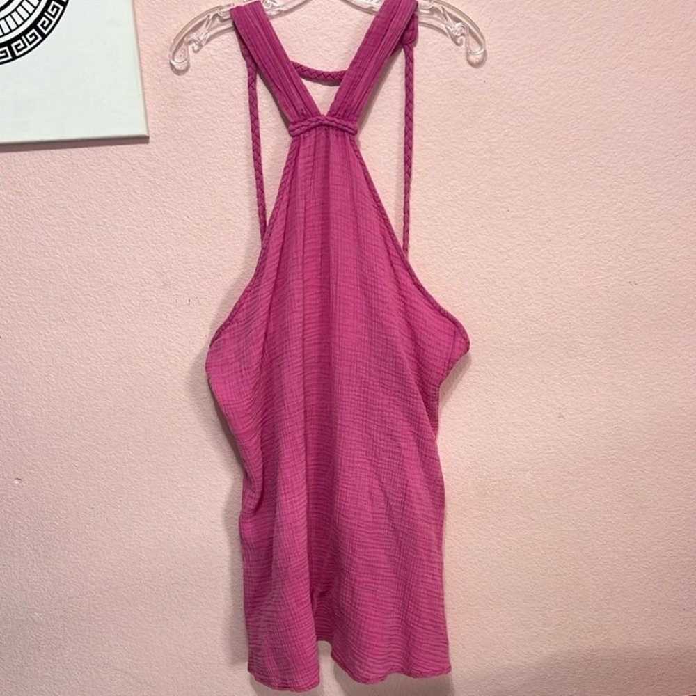 Anthropologie Braided Halter Mini Sun Dress Pink … - image 2