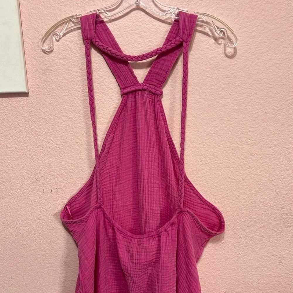 Anthropologie Braided Halter Mini Sun Dress Pink … - image 4