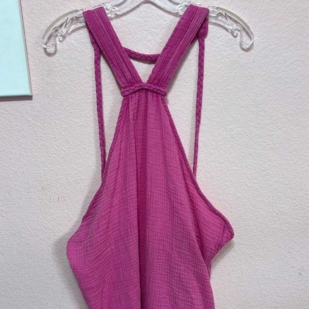 Anthropologie Braided Halter Mini Sun Dress Pink … - image 5