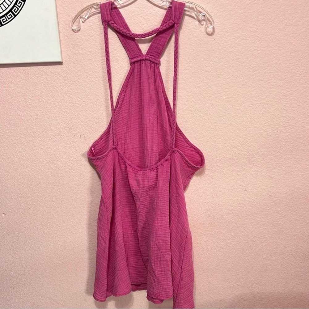 Anthropologie Braided Halter Mini Sun Dress Pink … - image 8