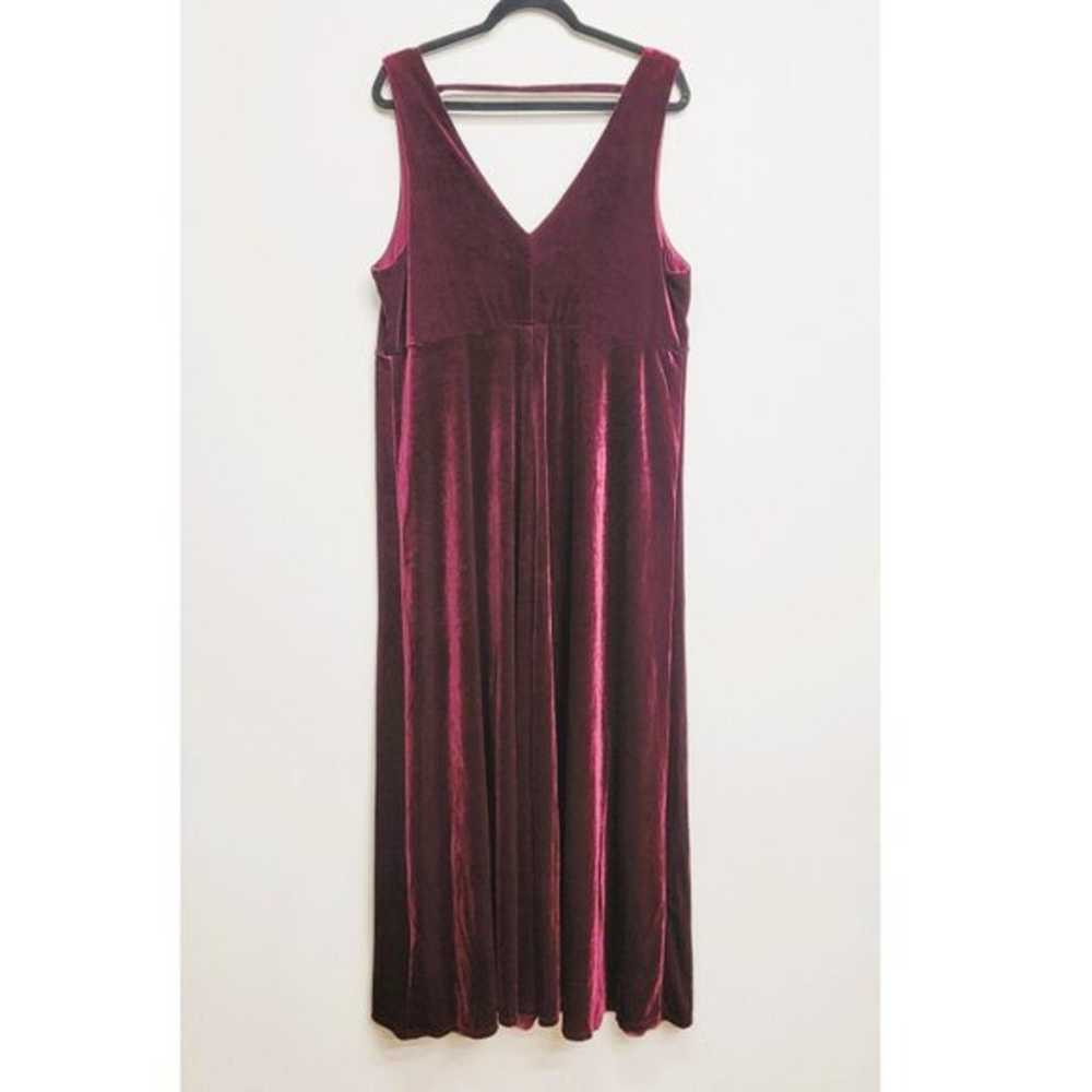 Torrid 2 Merlot Velvet Slit Maxi Dress 2X 18 20 - image 6