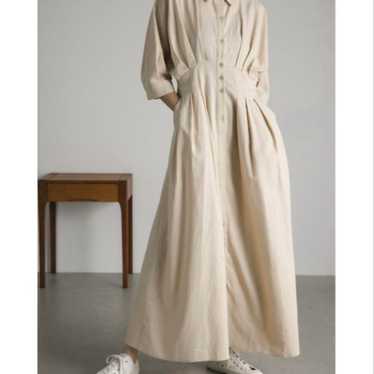 Linen Tuck Shirt Dress - image 1