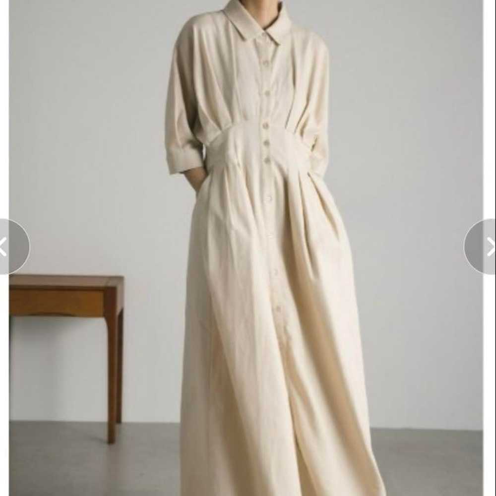 Linen Tuck Shirt Dress - image 2