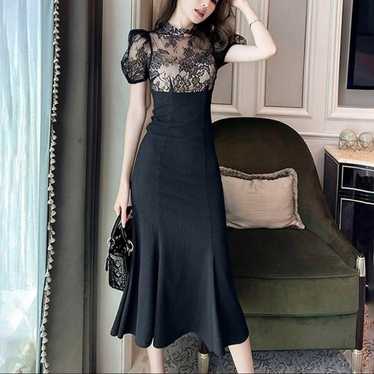 Elegant black lace dress