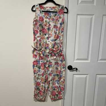 Vintage 90’s Robbie Bee Floral Jumpsuit - image 1