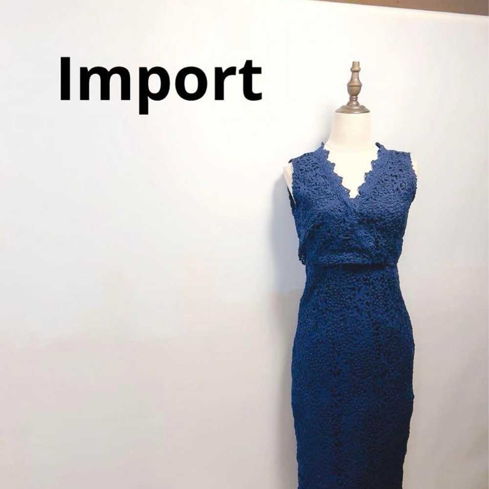 【Excellent Condition】Import Blue Lace Dress 437 - image 1