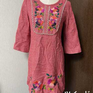 Chesty Tweed Embroidered Dress Pink Size 0 - image 1