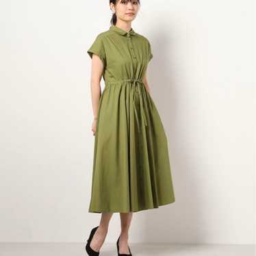 Agnes b. Short Sleeve Shirt Dress Green