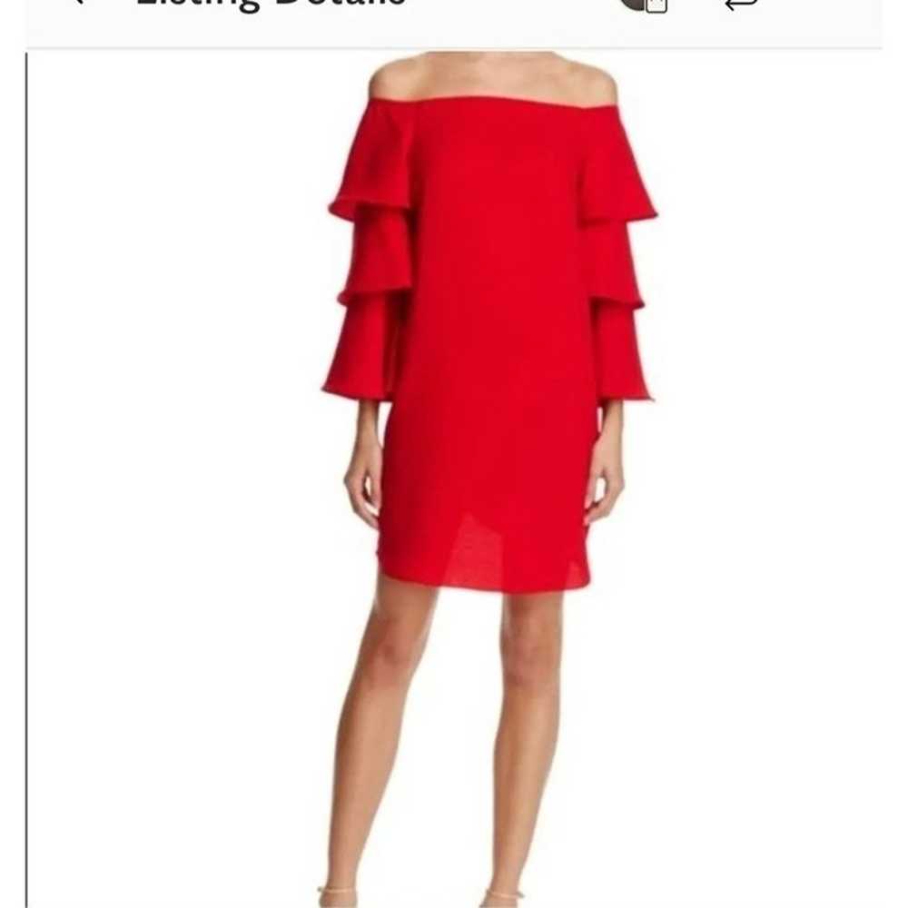 Nanette Lepore Red Off Shoulder Bell Sleeve Mini … - image 10