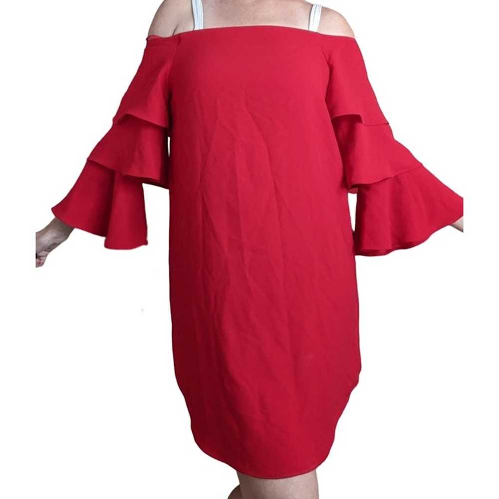 Nanette Lepore Red Off Shoulder Bell Sleeve Mini … - image 8