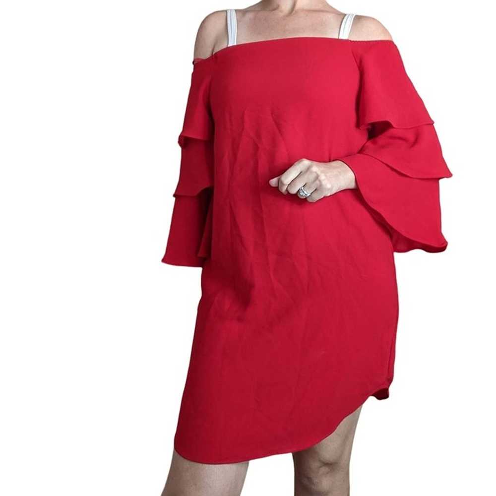 Nanette Lepore Red Off Shoulder Bell Sleeve Mini … - image 9