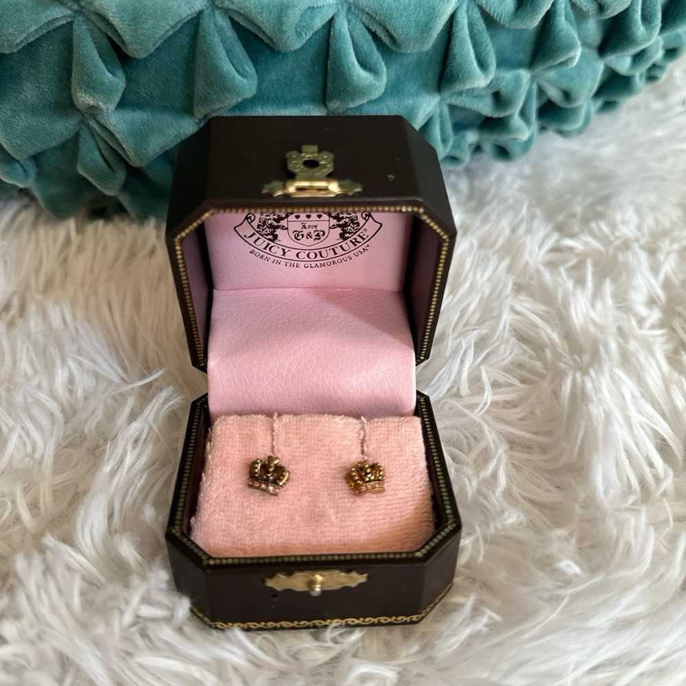 Juicy Couture Vintage Crown Stud Earrings in Box - image 1