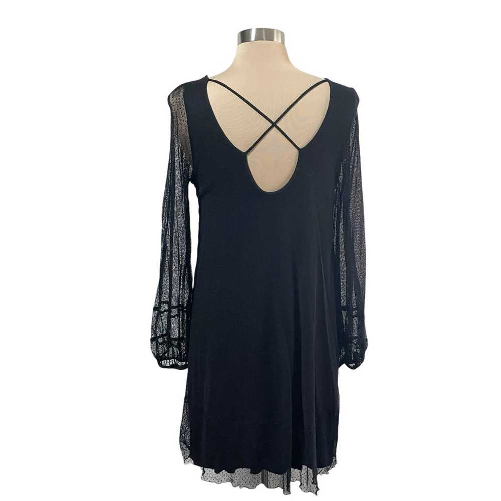 Scrapbook Black Sheer Lace Overlay Dress Crisscro… - image 3