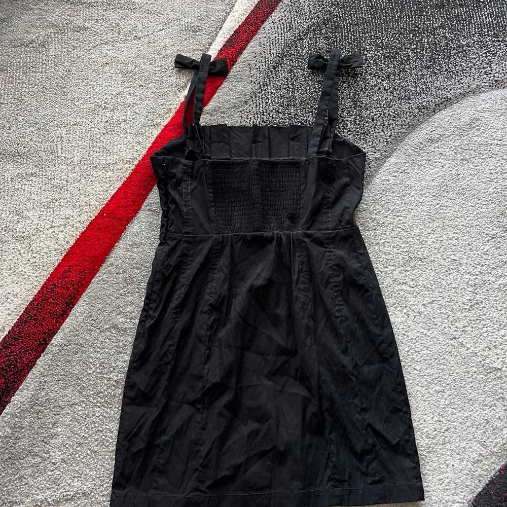 Anthropologie Black Bow Tie Strap Mini Dress - image 5