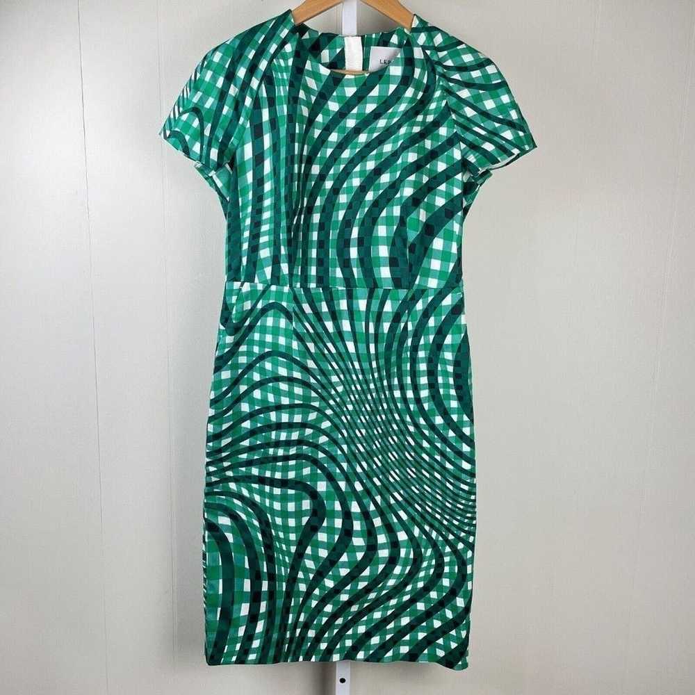 L.K. Bennett London Kayleigh Dress Green Gingham … - image 1