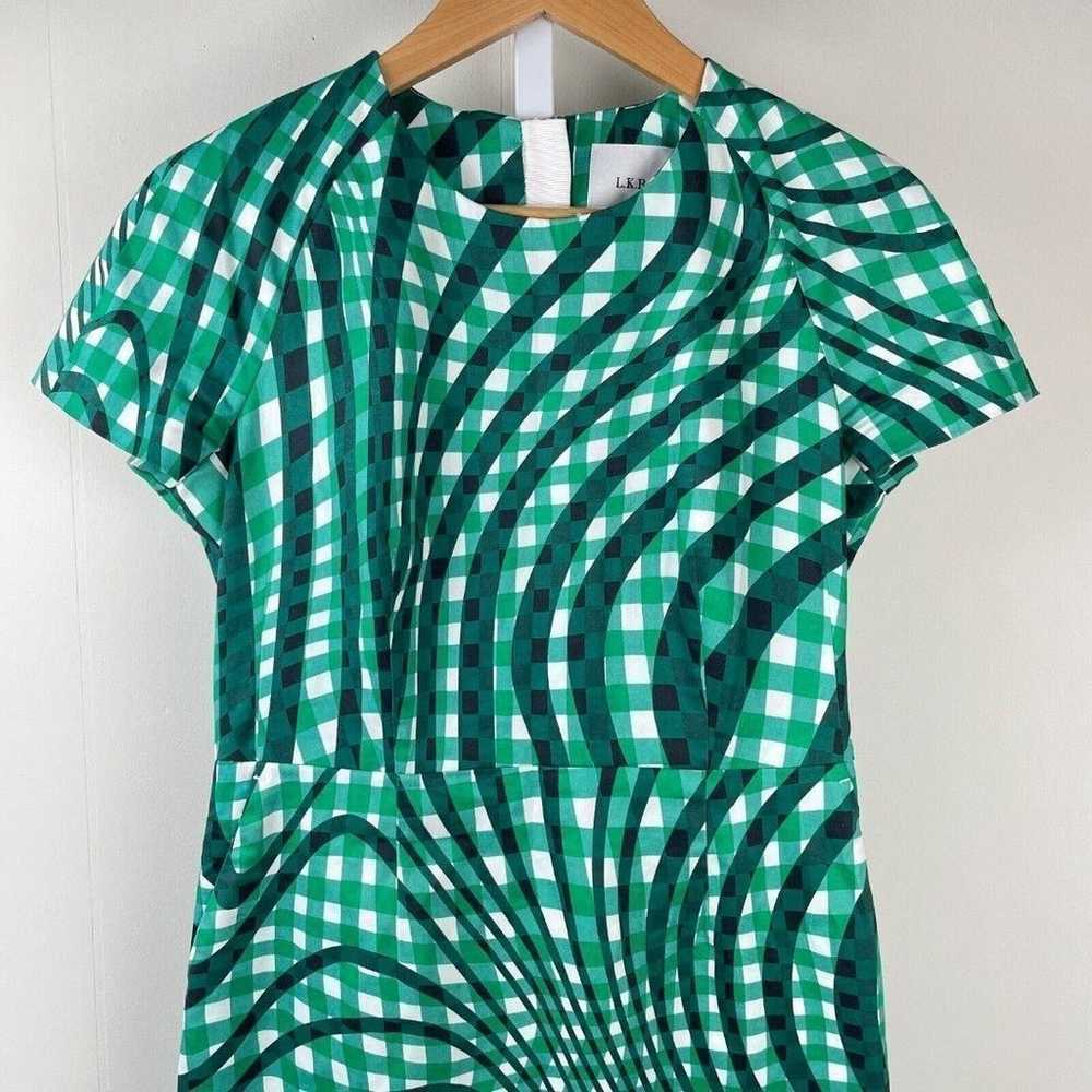 L.K. Bennett London Kayleigh Dress Green Gingham … - image 2