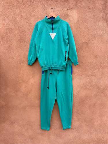 Teal Chinawear 1980's Sweatsuit - Medium