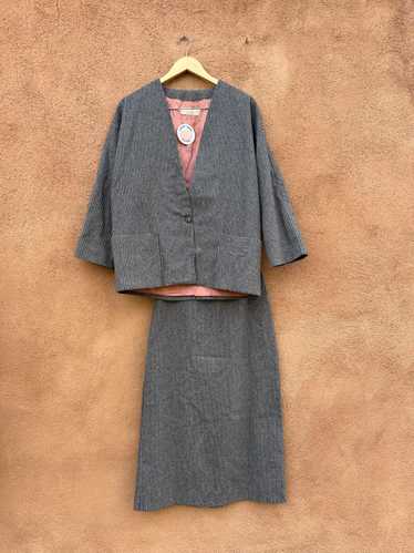 Striped Gray Wool Blend Nanci Jennifer 2-Piece Dre