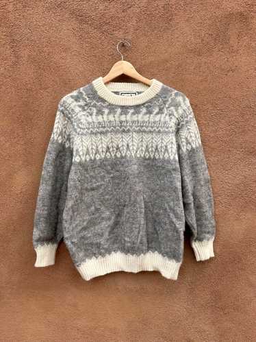 Gray and Cream Alpaca Connection Sweater