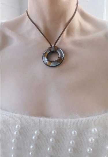 suede cord & glass infinity necklace - image 1