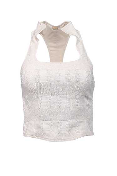 Cult Gaia - Cream Eyelash Jacquard High Collar Top