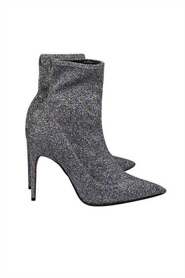 Sergio Rossi - Silver & Black Sparkle Knit Sock Sh