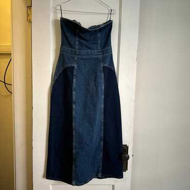 Zara patchwork denim dress