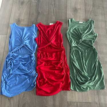 3 dresses new open stomach super cute sz med