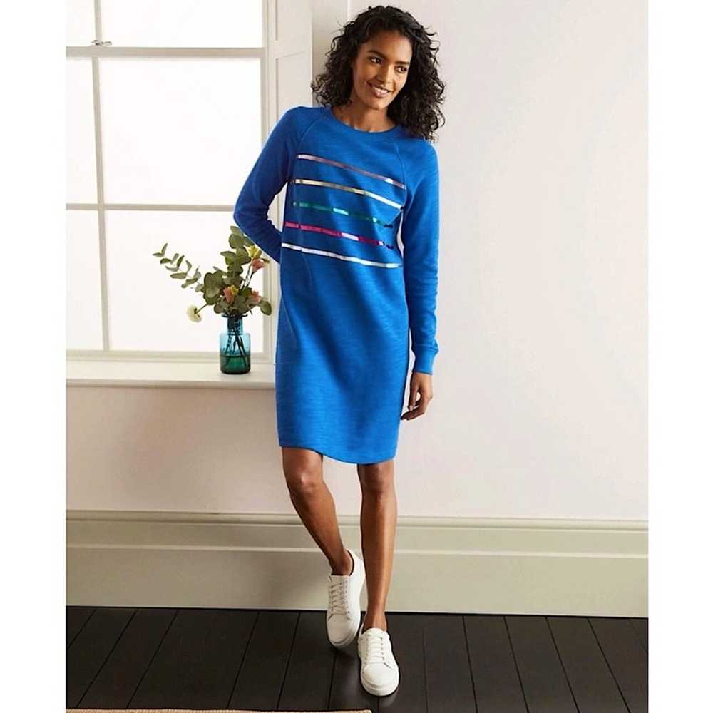 Boden Mabel Sweatshirt Dress in Summit Stripe Met… - image 1